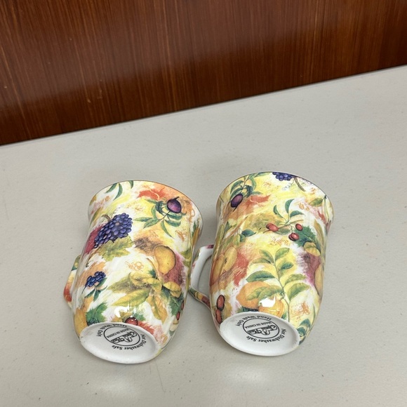 Vintage fruits Pattern with Gold Rim plate and mug Set - Picture 10 of 12